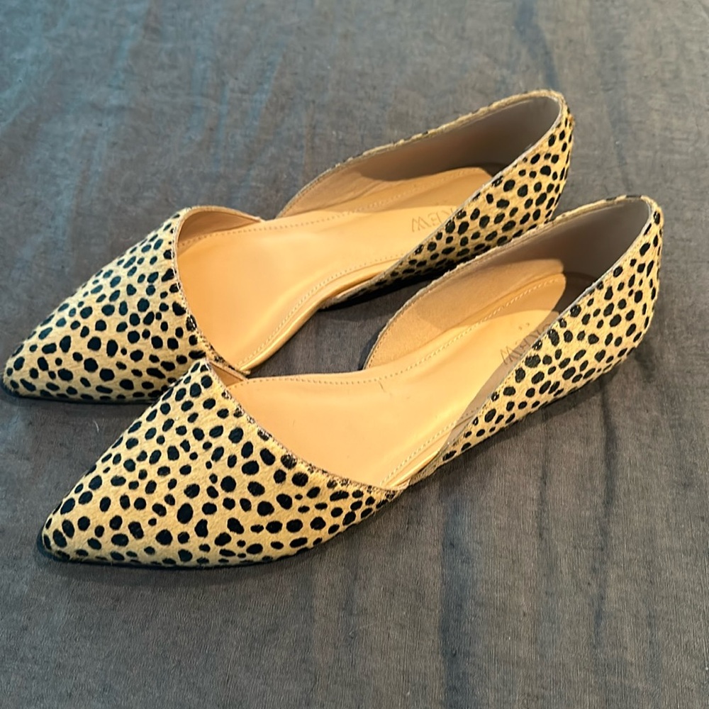 NWOT J Crew Leopard Print D’Orsay Flats, size 8